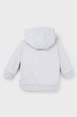 Kids' zip-up hoodie with logo print, Light Grey