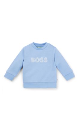 Kids' cotton-blend sweatshirt with logo print, Light Blue