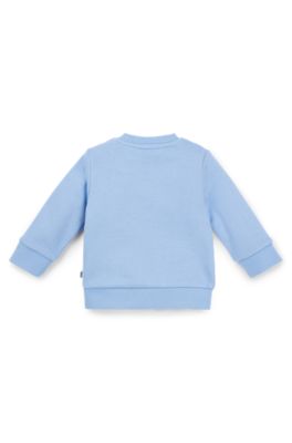 Kids' cotton-blend sweatshirt with logo print, Light Blue