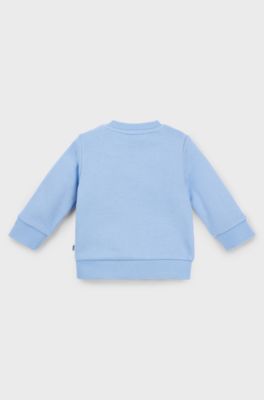 Kids' cotton-blend sweatshirt with logo print, Light Blue