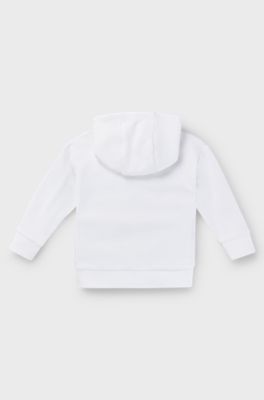Kids' hoodie with signature stripe and logo, White