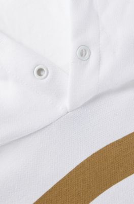 Kids' hoodie with signature stripe and logo, White