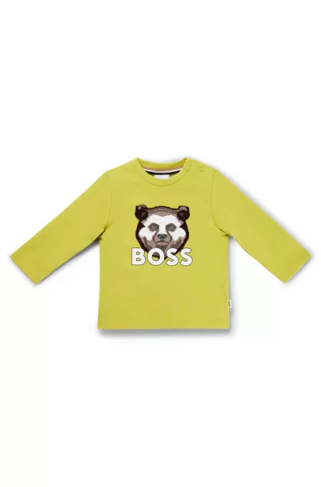 T-shirt à manches longues en coton avec logo artistique pour enfant