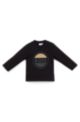 Kids' long-sleeved T-shirt in cotton with logo artwork, Black