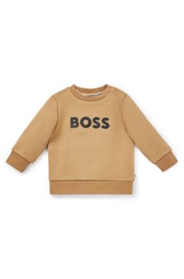 BOSS Kids cotton blend sweatshirt with logo print