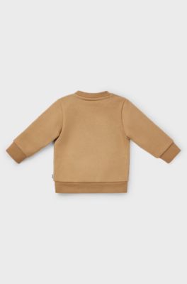 Kids' cotton-blend sweatshirt with logo print, Brown