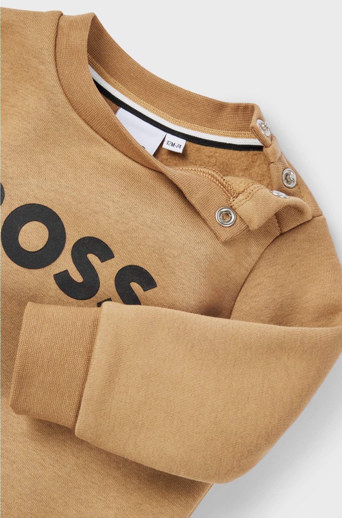 Kids' cotton-blend sweatshirt with logo print, Brown