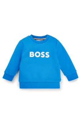 Kids' cotton-blend sweatshirt with logo print, Blue