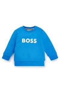 Kids' cotton-blend sweatshirt with logo print, Blue