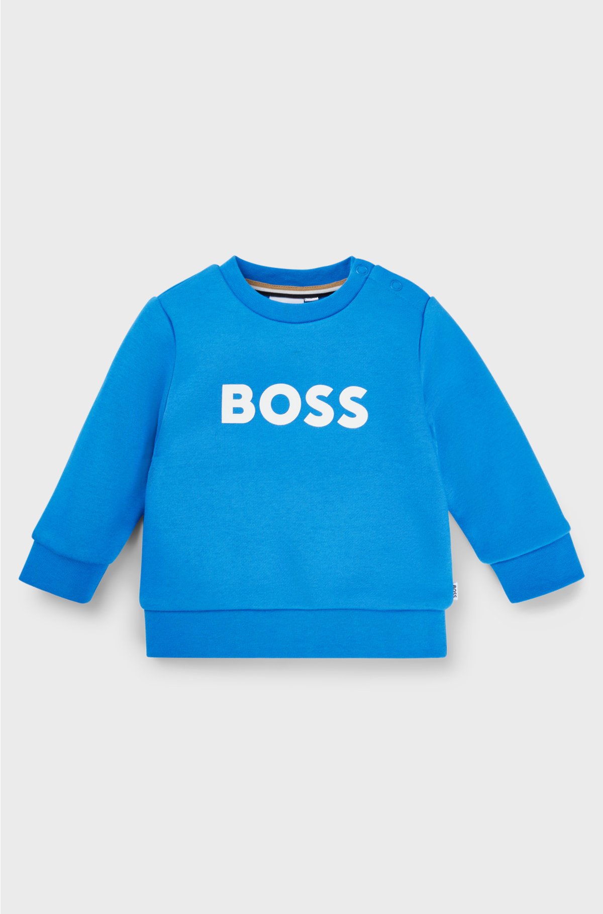 Kids' cotton-blend sweatshirt with logo print, Blue