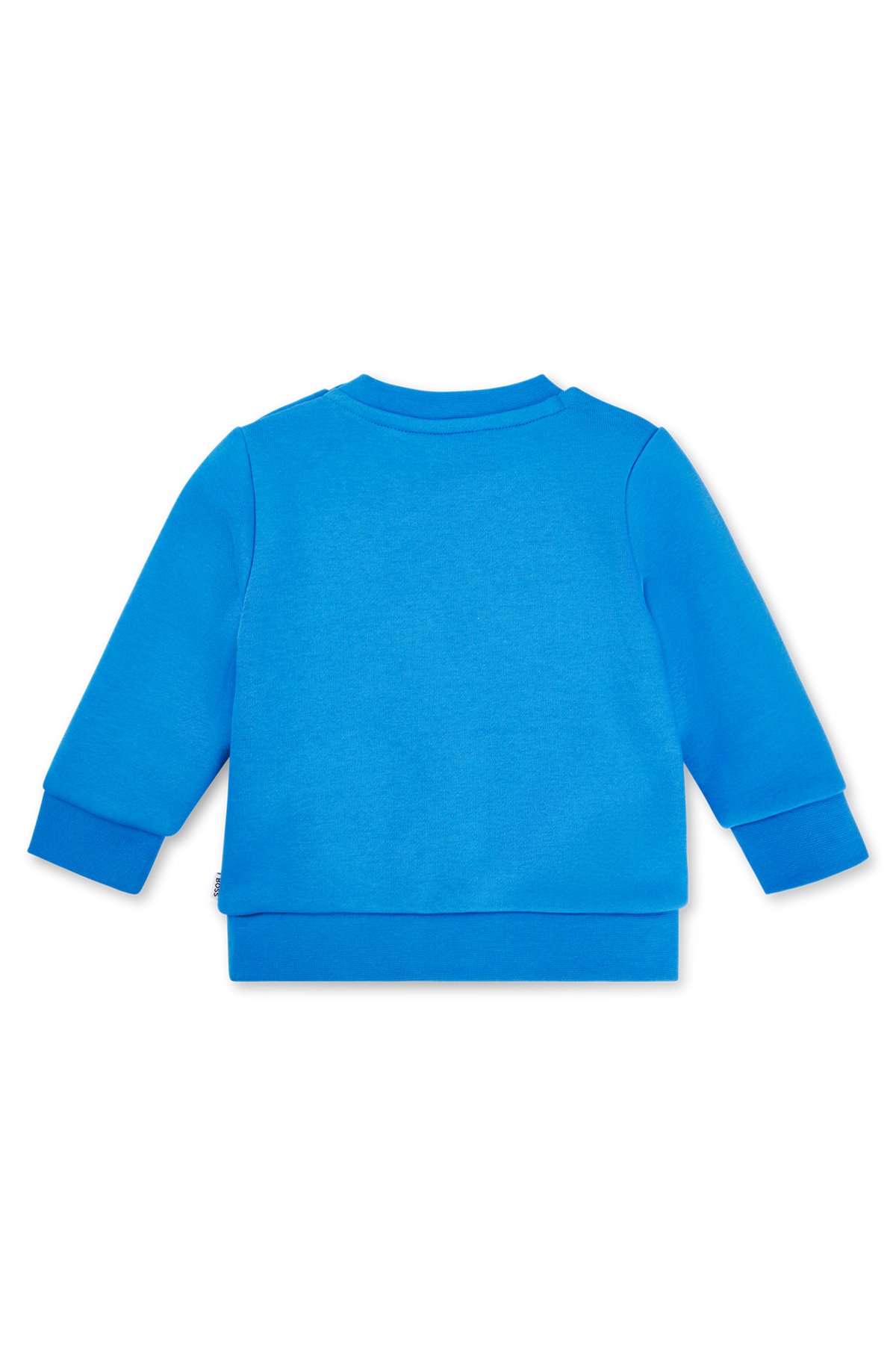Camisola em mistura de algodão com logótipo estampado para criança, Azul