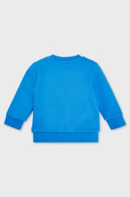 Kids' cotton-blend sweatshirt with logo print, Blue
