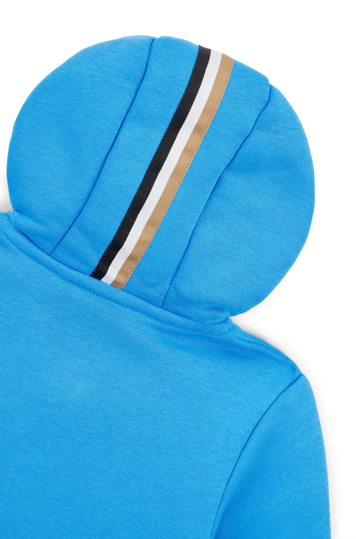 Kids' hoodie in cotton-blend fleece with vertical logo, Blue