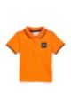 Polo pour enfant en piqué de coton avec logos, Orange