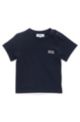 T-shirt Regular Fit en coton à logo brodé pour enfant, Bleu foncé
