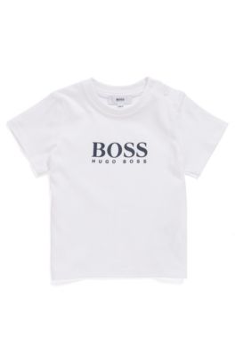 BOSS - T-shirt à logo pour enfant, en jersey de coton simple