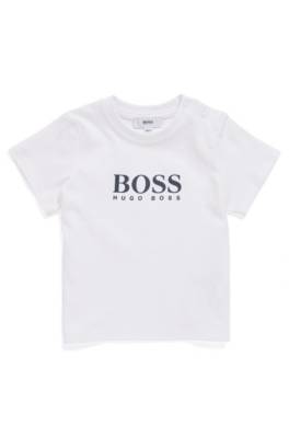 T-shirt en coton pour enfant avec logo imprimé à haute densité