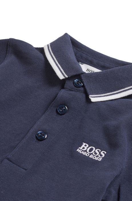 BOSS - Polo niños en piqué de algodón con detalles logos