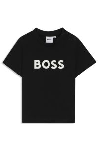Kids' T-shirt in cotton with logo print, Black