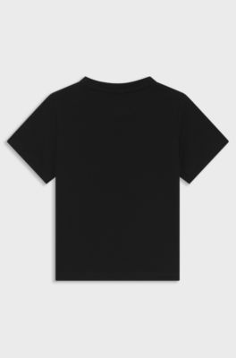 Kids' T-shirt in cotton with logo print, Black