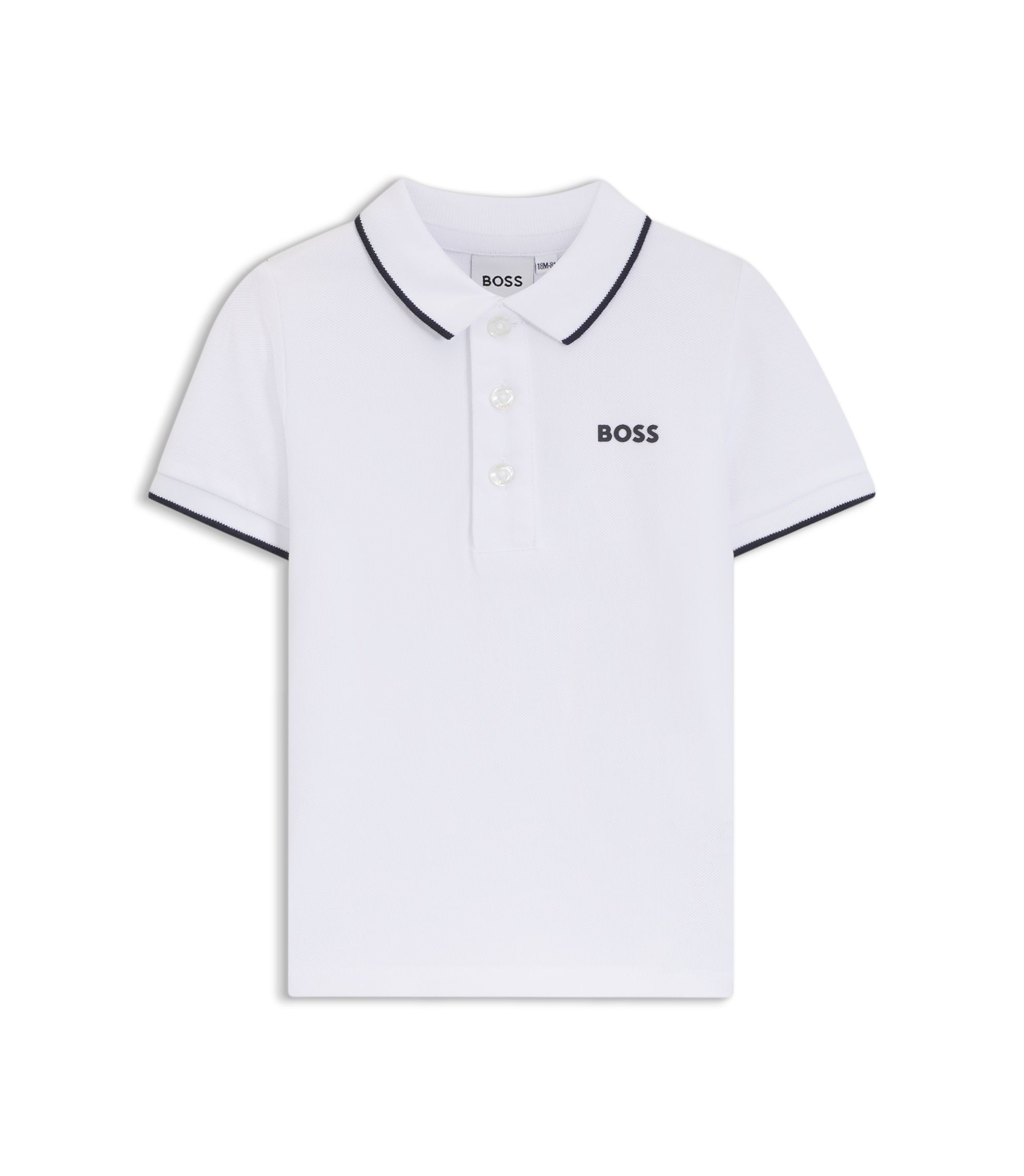 BOSS ホワイト 長袖ポロシャツ XL　刺繍　ラッピング済み　ギフトBOX付き アクティブロングポロシャツ[TRUSS APL-269]｜オリジナル刺繍