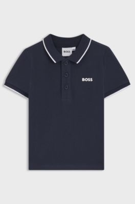 Kids' cotton polo shirt, Dark Blue