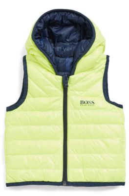 Kids' reversible down gilet with hood 