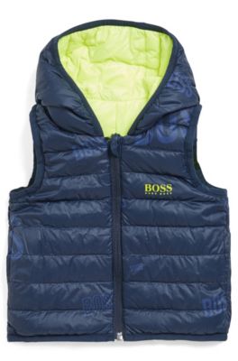 Kids' reversible down gilet with hood 