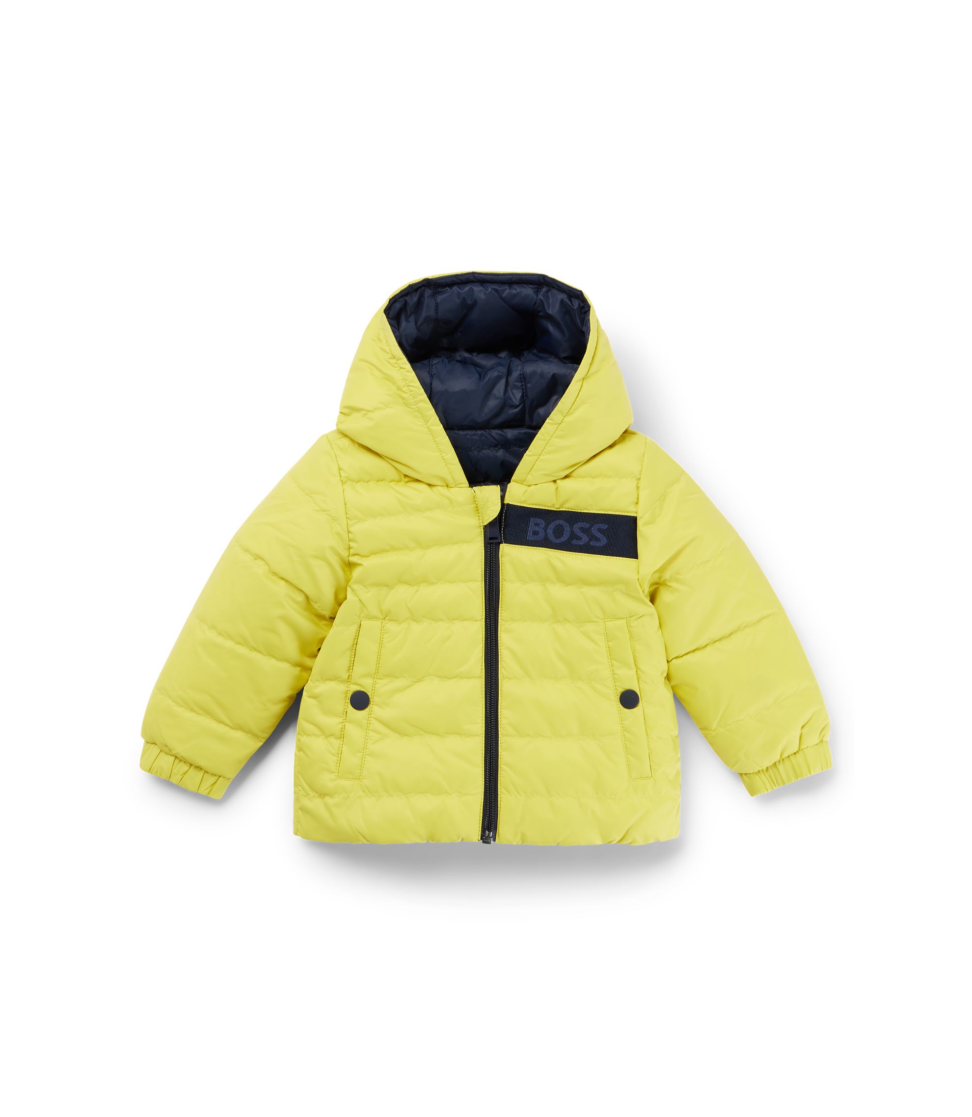 BOSS - キッズ はっ水 リバーシブル フーデッドジャケット ロゴ