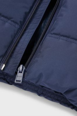 Kids' recycled-material jacket with logo prints, Dark Blue