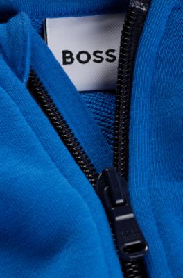 Kids' cotton-blend tracksuit with contrast logos, Blue