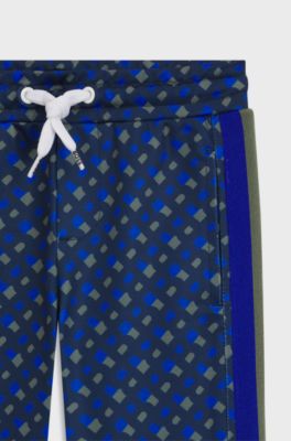 Kids' tracksuit with printed monograms, Dark Blue