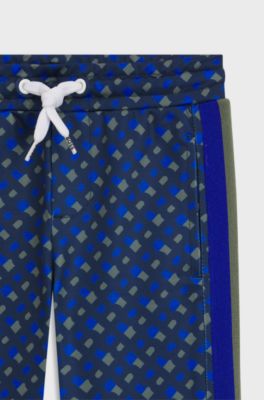 Kids' tracksuit with printed monograms, Dark Blue