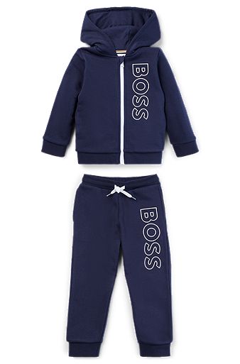 BOSS Kidswear JOGGING IMPRIMÉ - Survêtement - bleu cargo/bleu 
