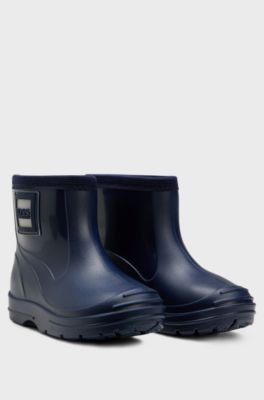 Kids' rain boots with logo badge, Dark Blue