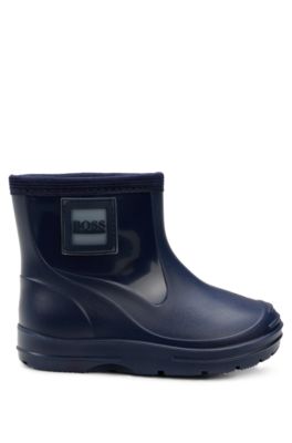 Kids' rain boots with logo badge, Dark Blue