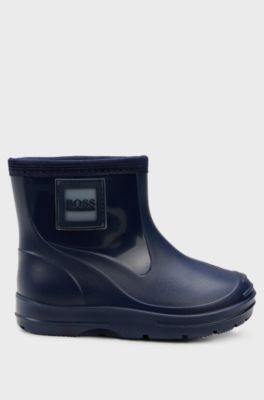 Kids' rain boots with logo badge, Dark Blue
