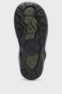 Kids' PVC rain boots with logo label, Dark Green