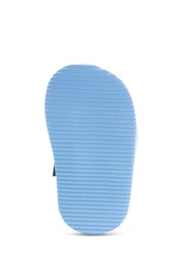 Kids' slides with ankle strap and logo detailing, Dark Blue