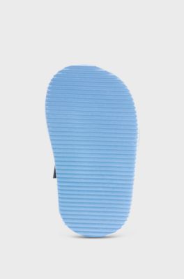 Kids' slides with ankle strap and logo detailing, Dark Blue