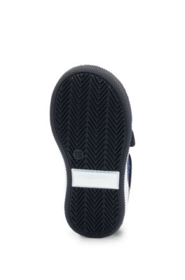 키즈 프린트 모노그램 믹스 소재 스니커즈, 다크 블루