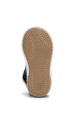 Kids' high-top trainers with logo details, Black