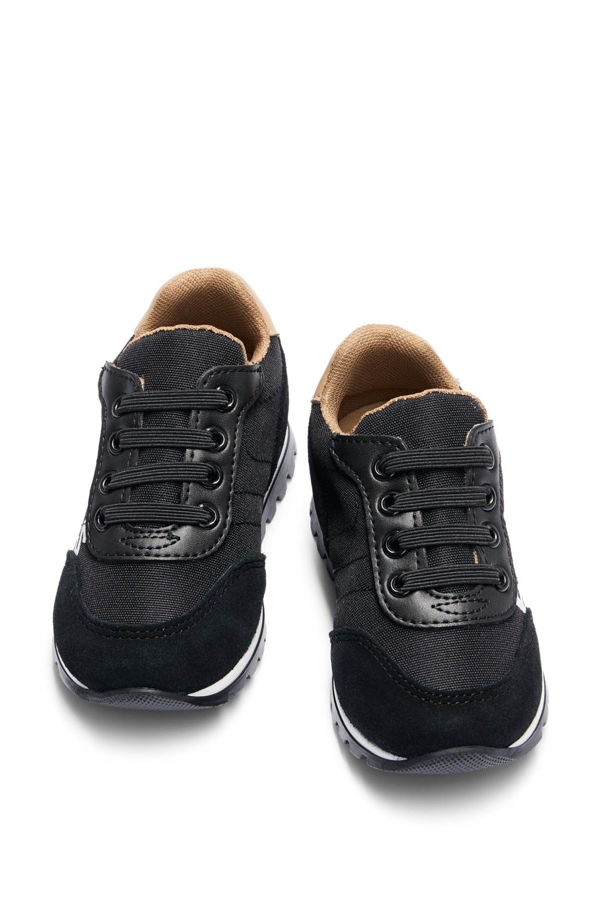 Kids' hybrid trainers with contrast logo, Black