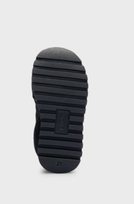 Kids' hybrid trainers with contrast logo, Black
