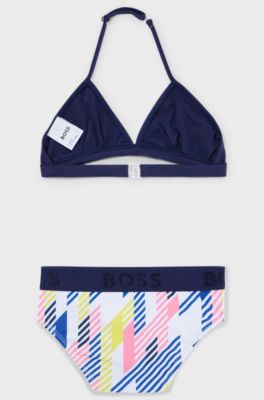 Kids' bikini set with logo details, Dark Blue