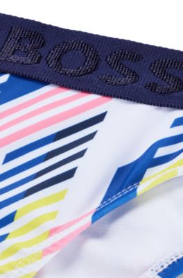 Maillot de bain deux pi&egrave;ces pour enfant avec logos, Bleu fonc&eacute;