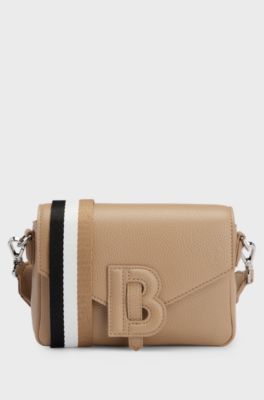 Kids' shoulder bag with 'B' detail and detachable strap, Brown