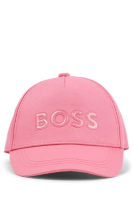 Kids' cap in cotton twill with transparent logo, Pink