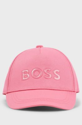 Kids' cap in cotton twill with transparent logo, Pink