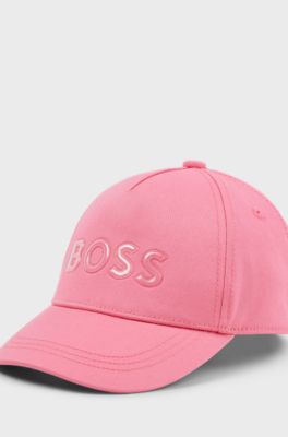 Kids' cap in cotton twill with transparent logo, Pink